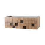 Mimoza Wastafelonderkast - 1 Lade - Greeploos  - Soft Close – 119x40x52 Cm - Licht Eiken