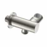 UNIFORMA COUDE DE RACCORDEMENT AVEC ARIVÉE D'EAU ET SUPPORT DE DOUCHETTE – INCLINABLE –  ACIER INOX BROSSÉ