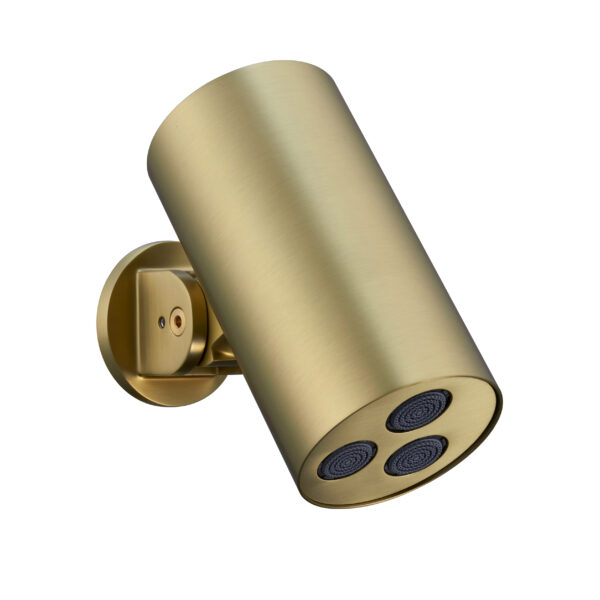 Uniforma Overhead Shower Cylinder – 1 Spray Setting – Wall Mount – 8x15 Cm – Or Brossé