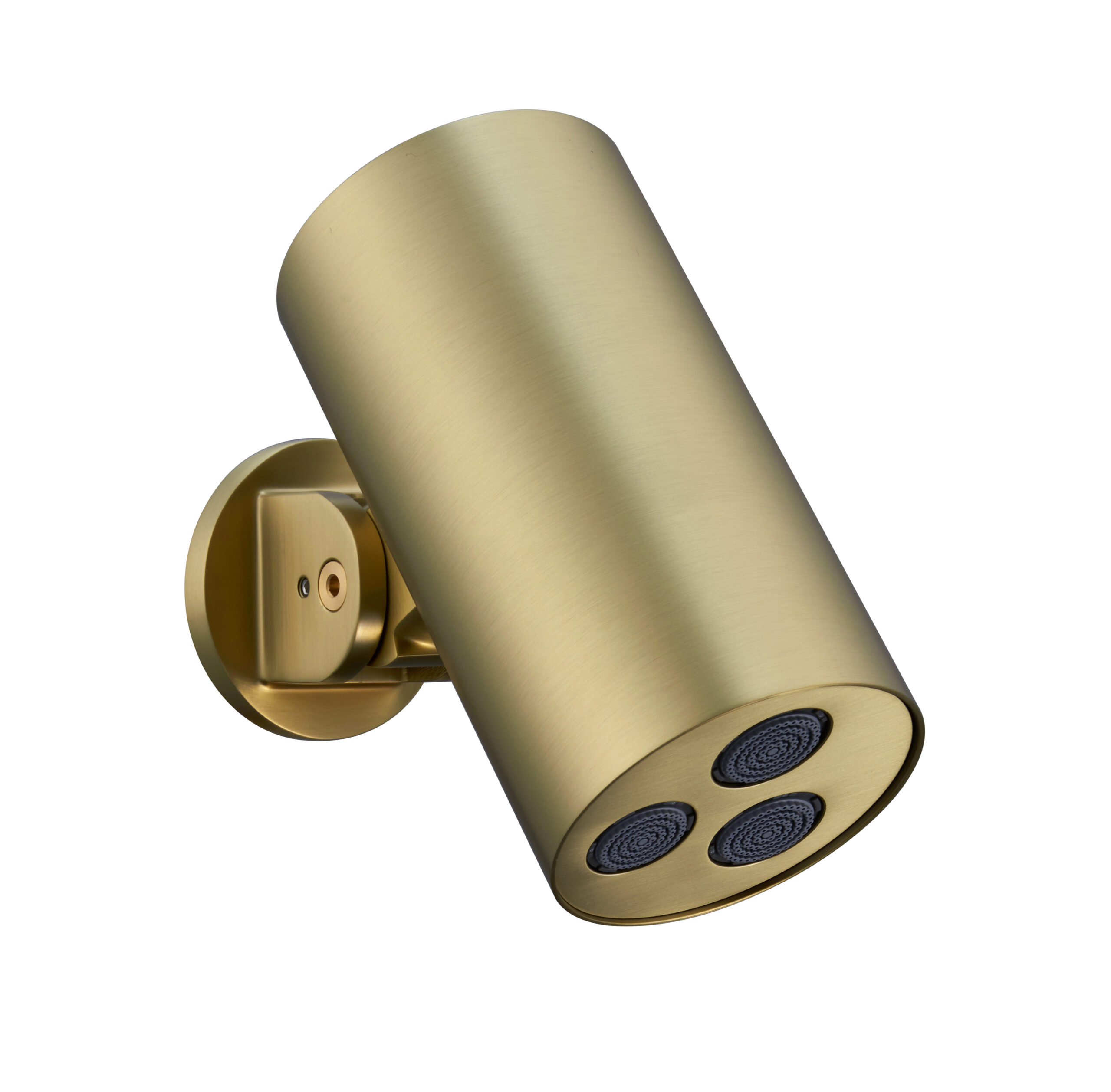 prm0439-bg-10.jpg Uniforma Overhead Shower Cylinder – 1 Spray Setting – Wall Mount – 8x15 Cm – Or Brossé – Image 1