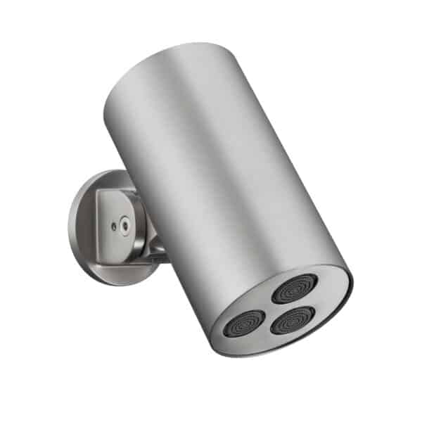 UNIFORMA DOUCHE DE TÊTE CYLINDRE – 1 JET – MONTAGE MURALE – 8X15 CM –  ACIER INOX BROSSÉ