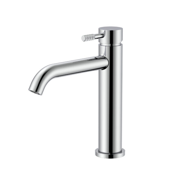 Stria Mitigeur Lavabo – Démarrage À Froid – Poignée Avec Structure Striée Raffinée – Sans Bonde – Chrome