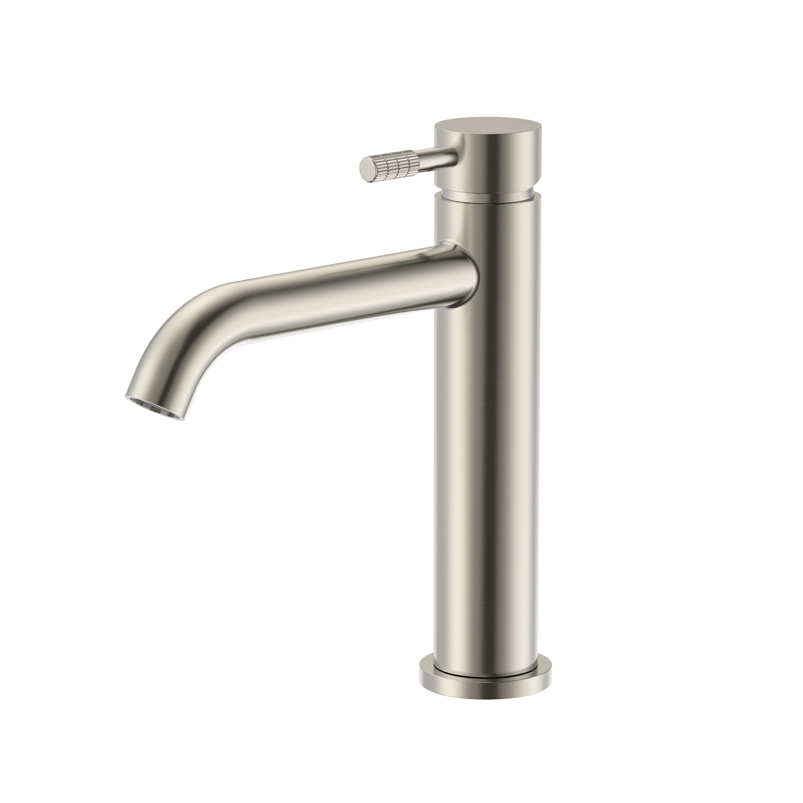 prm1011-rvs-6.jpg Stria Mitigeur Lavabo – Démarrage À Froid – Poignée Avec Structure Striée Raffinée – Sans Bonde – Acier Inox Brossé – Image 1