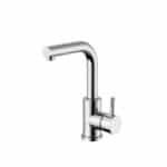 STRIA MITIGEUR LAVABO/ÉVIER – BEC DROIT – MOBILE – DÉMARRAGE À FROID – POIGNÉE AVEC STRUCTURE STRIÉE RAFFINÉE – SANS BONDE – CHROME