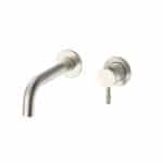 STRIA ÉLÉMENT DE FINITION MITIGEUR LAVABO – DÉMARRAGE À FROID – ENCASTRÉ – POIGNÉE AVEC STRUCTURE STRIÉE RAFFINÉE – SANS BONDE –  ACIER INOX BROSSÉ