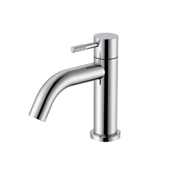 Stria Robinet Eau Froide – Poignée Avec Structure Striée Raffinée – Sans Bonde – Chrome