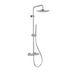 STRIA ENSEMBLE DE DOUCHE PLUIE – THERMOSTATIQUE – COOL TOUCH – DOUCHE DE TÊTE 30 CM – MONTAGE APPARENTE – BOUTONS S AVEC STRUCTURE STRIÉE RAFFINÉE – CHROME
