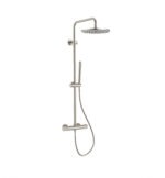 STRIA ENSEMBLE DE DOUCHE PLUIE – THERMOSTATIQUE – COOL TOUCH – DOUCHE DE TÊTE 30 CM – MONTAGE APPARENTE – BOUTONS S AVEC STRUCTURE STRIÉE RAFFINÉE –  ACIER INOX BROSSÉ
