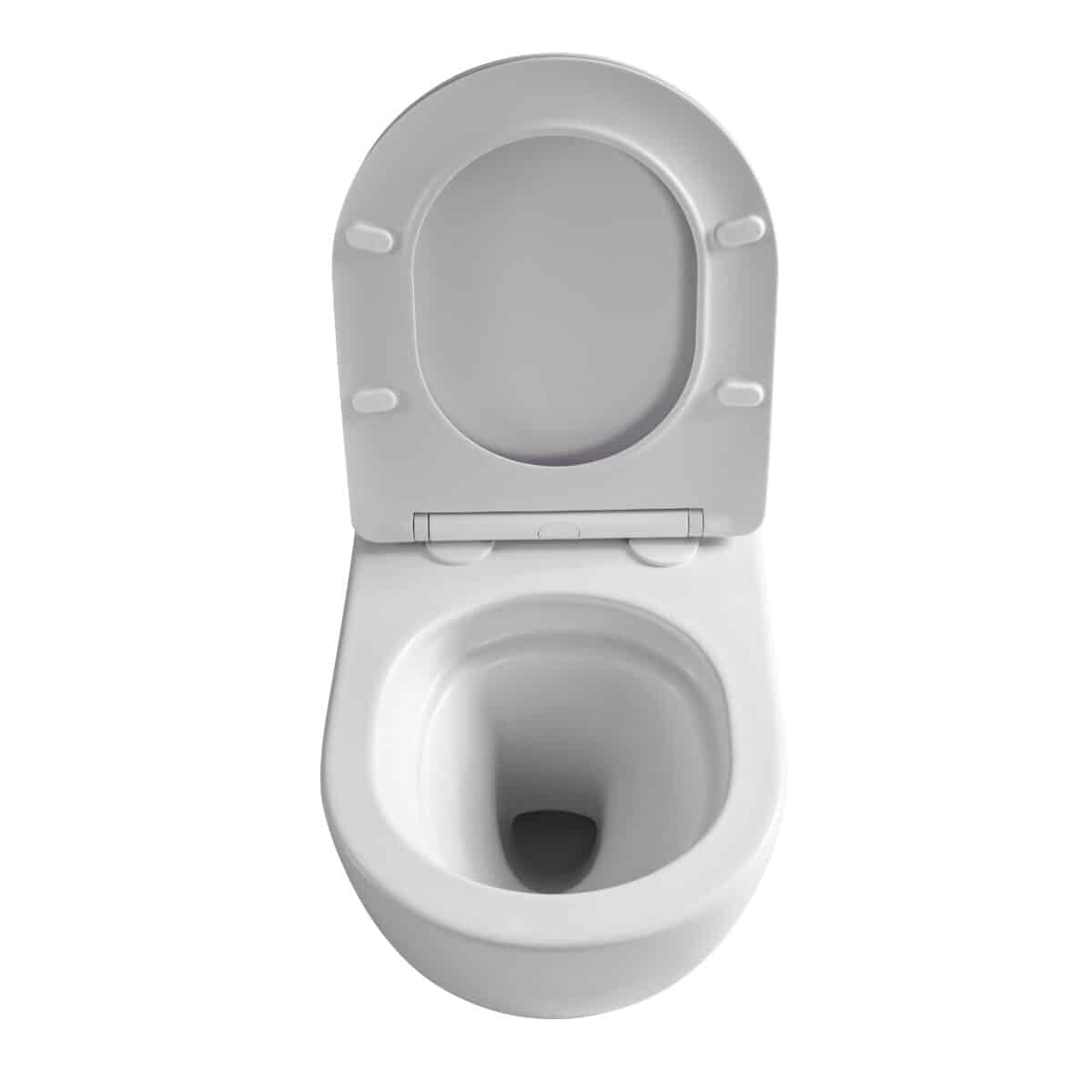 Aloni Pro Wall-Hung Toilet – Tornado Flush – Rimless – With Seat – Duroplast – Soft Close – Quick Release – Compact 49 Cm – 36x32x49 Cm – Glossy White - Afbeelding 5