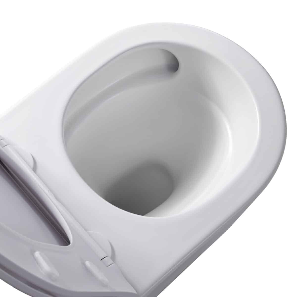 Aloni Pro Wall-Hung Toilet – Tornado Flush – Rimless – With Seat – Duroplast – Soft Close – Quick Release – Compact 49 Cm – 36x32x49 Cm – Glossy White - Afbeelding 4