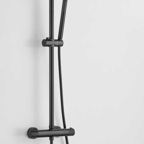 Erfu Rond Rain Shower Set – Thermostatic – Exposed Installation – Matte Black